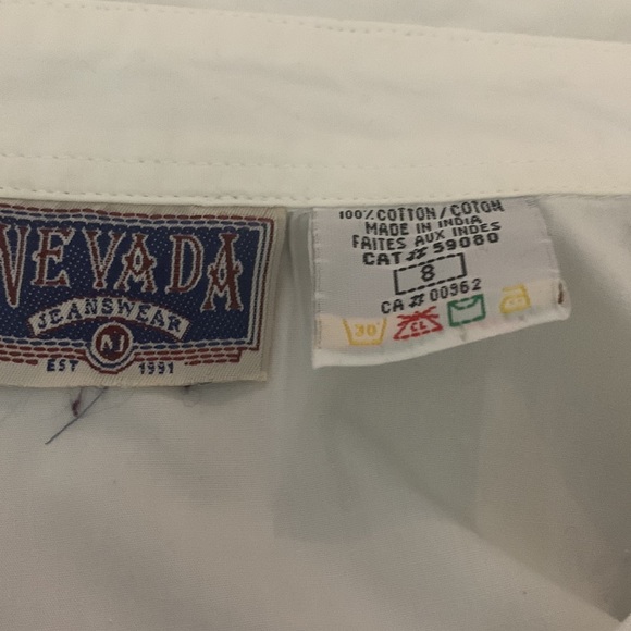 VTG 90’ 💯% COTTON EMBROIDERED BUTTONS DOWN WHITE SHIRT - Picture 7 of 9